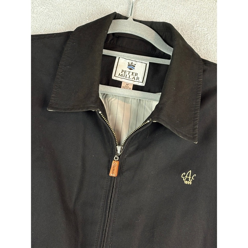 Peter Millar Men's Medium Full Zip Jacket Black A… - image 1